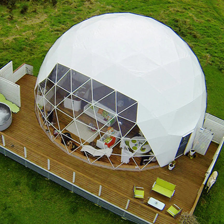 Geodesic Dome Manor greenhouse Tent Leisure Resort Vacation Outdoor Glamping Round Tent Transparent