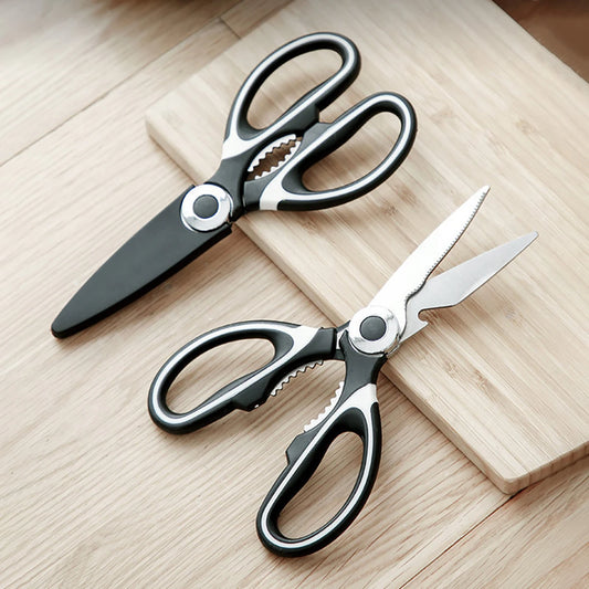 4 IN 1 Multifunctional Scissors Kitchen Stainless Steel Scissors Fish Scale Planing Bottle Opener Nut Clip Kitchens