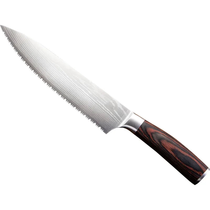 2025 New Bread knife 8-inch high hardness serrated 5CR15 stainless steel cake knife Kitchen cooking baking