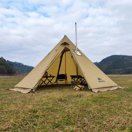 400PRO Camping Pyramid Teepee Tent Hight 2.2M Lightweight Outdoor Backpacking Winter Chimney Tent