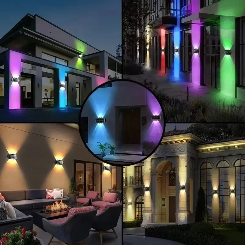 Solar Wall Lamp Outdoor LED Solar Light Waterproof 4/6/8LED Solar Powered Garden Decoration Lights