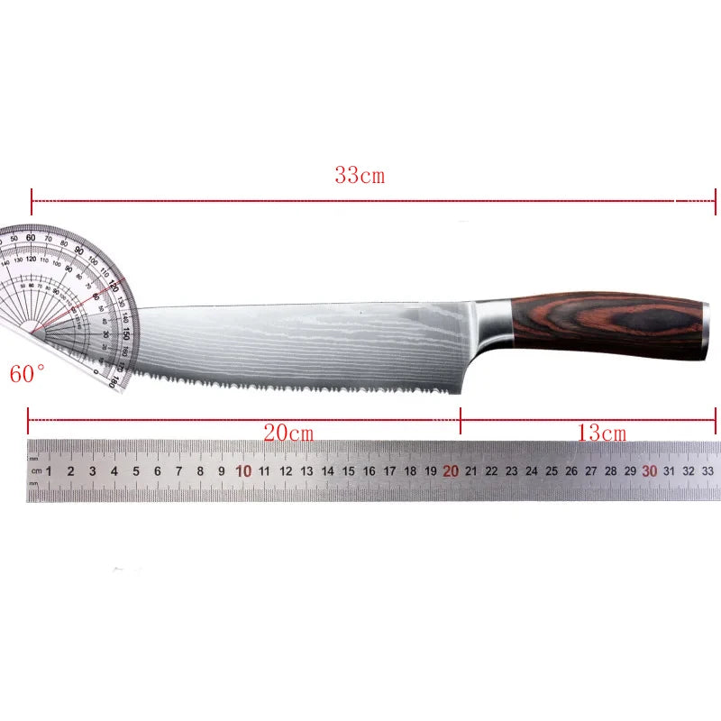 2025 New Bread knife 8-inch high hardness serrated 5CR15 stainless steel cake knife Kitchen cooking baking