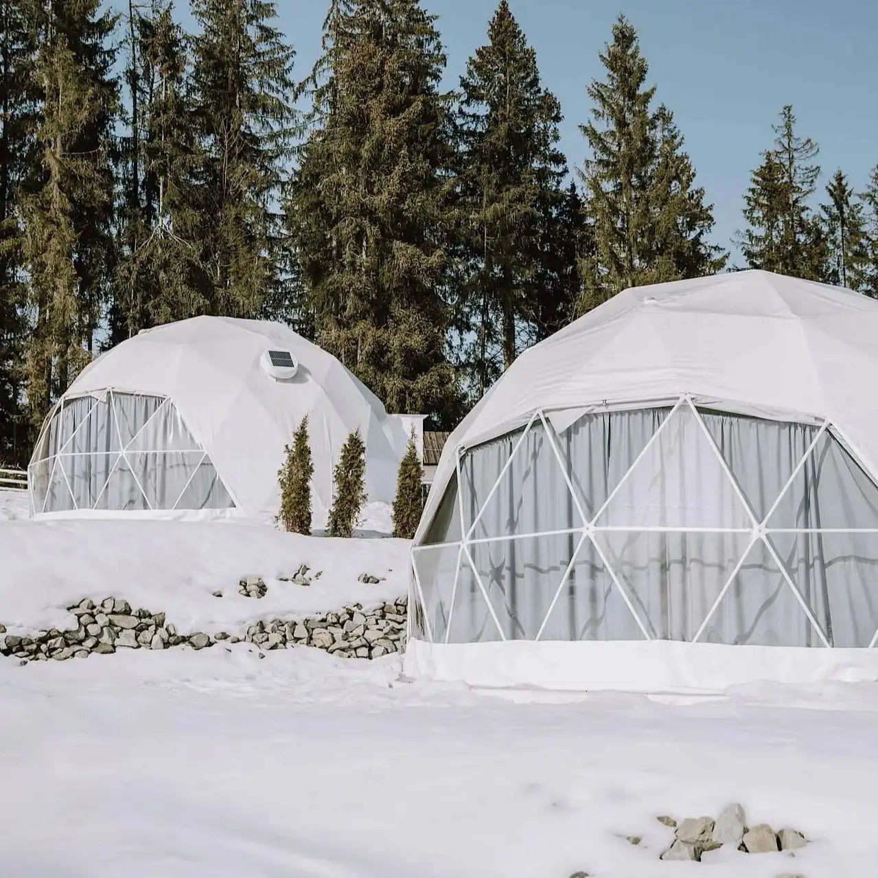 Geodesic Dome Manor greenhouse Tent Leisure Resort Vacation Outdoor Glamping Round Tent Transparent