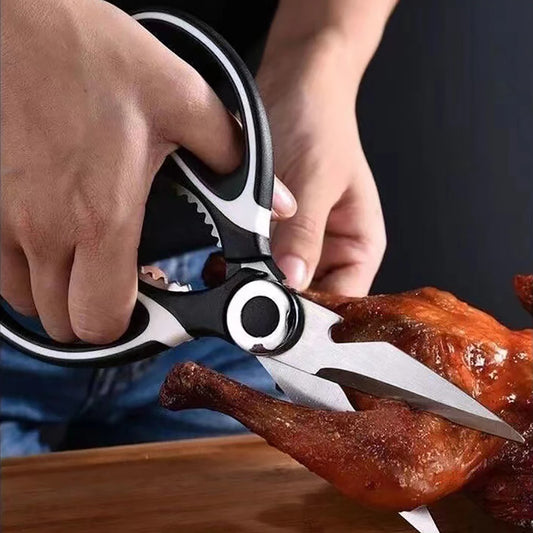 4 IN 1 Multifunctional Scissors Kitchen Stainless Steel Scissors Fish Scale Planing Bottle Opener Nut Clip Kitchens