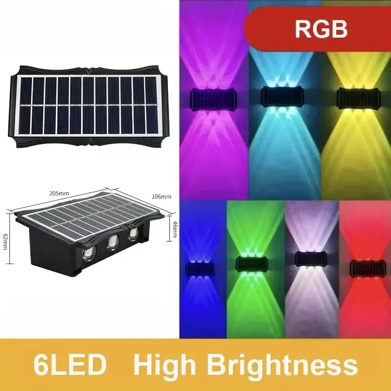 Solar Wall Lamp Outdoor LED Solar Light Waterproof 4/6/8LED Solar Powered Garden Decoration Lights