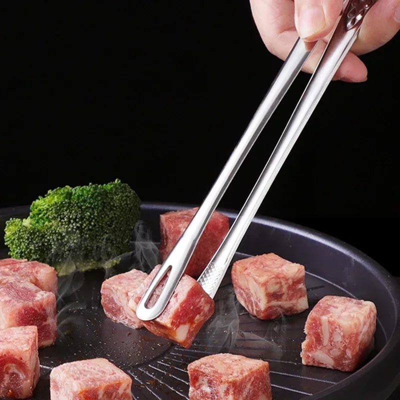 BBQ Grill Meat Tongs Stainless Steel Grill Tongs Barbecue Clip Kitchen Meat Cooking Utensils Barbecue Cooking Clamp