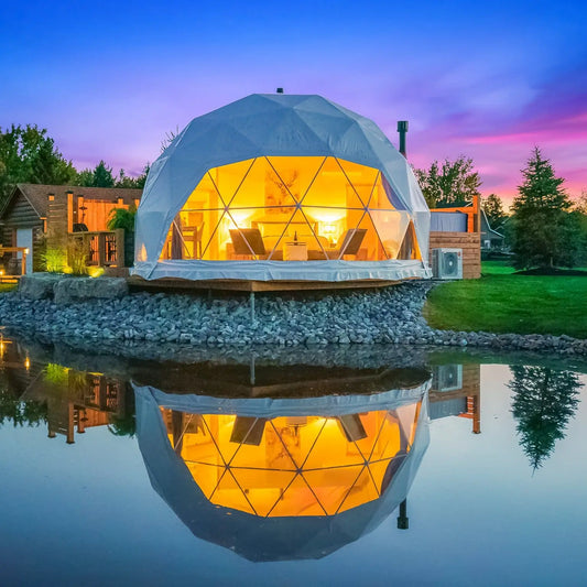Geodesic Dome Manor greenhouse Tent Leisure Resort Vacation Outdoor Glamping Round Tent Transparent