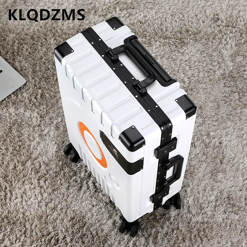 KLQDZMS 24"26"28"ABS + PC Suitcase Aluminum Frame Boarding Box 20 "22 Inch Men's Trolley Bags
