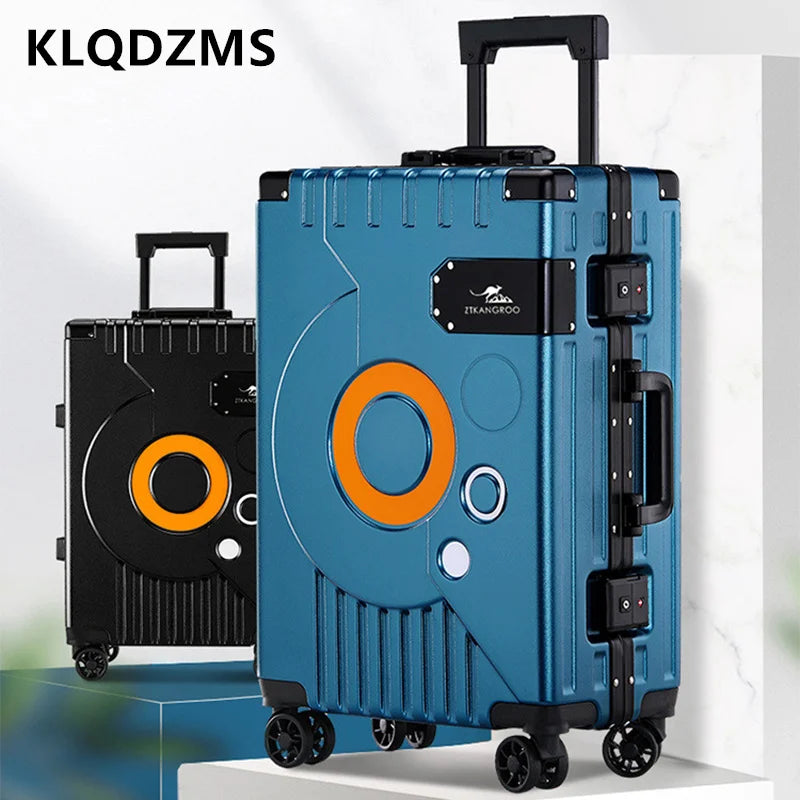 KLQDZMS 24"26"28"ABS + PC Suitcase Aluminum Frame Boarding Box 20 "22 Inch Men's Trolley Bags