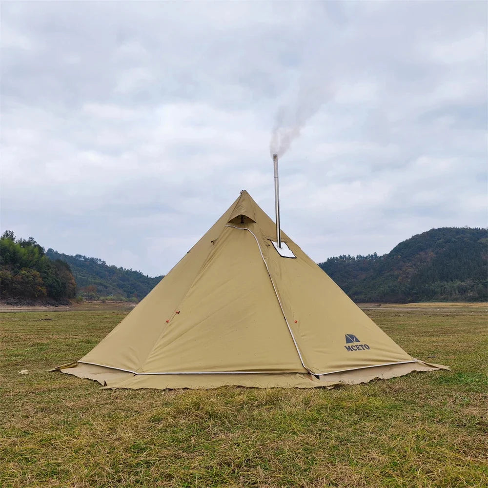 400PRO Camping Pyramid Teepee Tent Hight 2.2M Lightweight Outdoor Backpacking Winter Chimney Tent