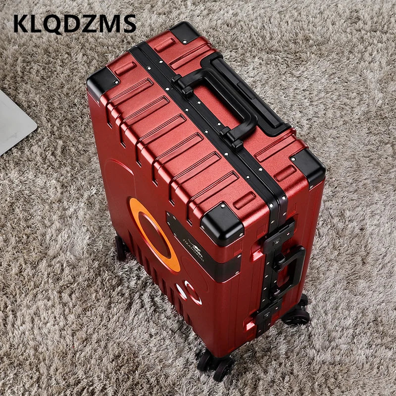 KLQDZMS 24"26"28"ABS + PC Suitcase Aluminum Frame Boarding Box 20 "22 Inch Men's Trolley Bags