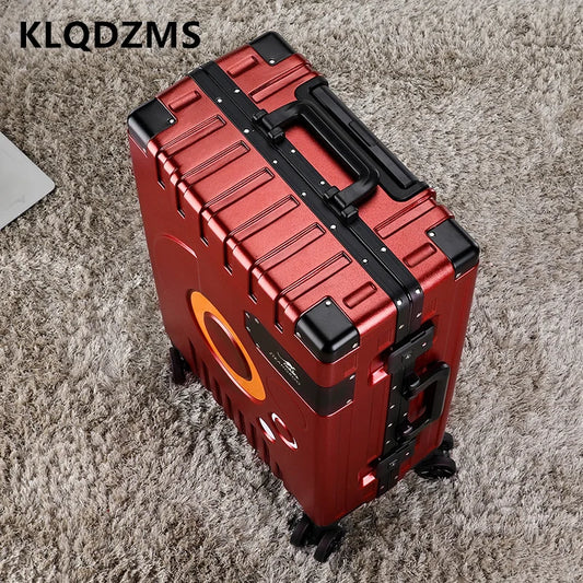 KLQDZMS 24"26"28"ABS + PC Suitcase Aluminum Frame Boarding Box 20 "22 Inch Men's Trolley Bags