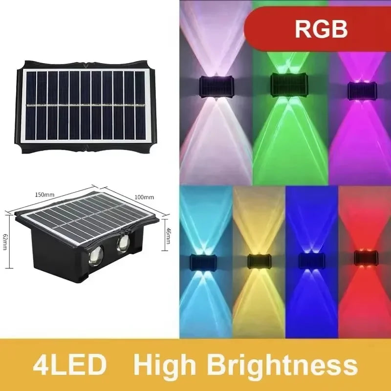 Solar Wall Lamp Outdoor LED Solar Light Waterproof 4/6/8LED Solar Powered Garden Decoration Lights