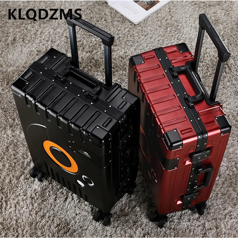 KLQDZMS 24"26"28"ABS + PC Suitcase Aluminum Frame Boarding Box 20 "22 Inch Men's Trolley Bags