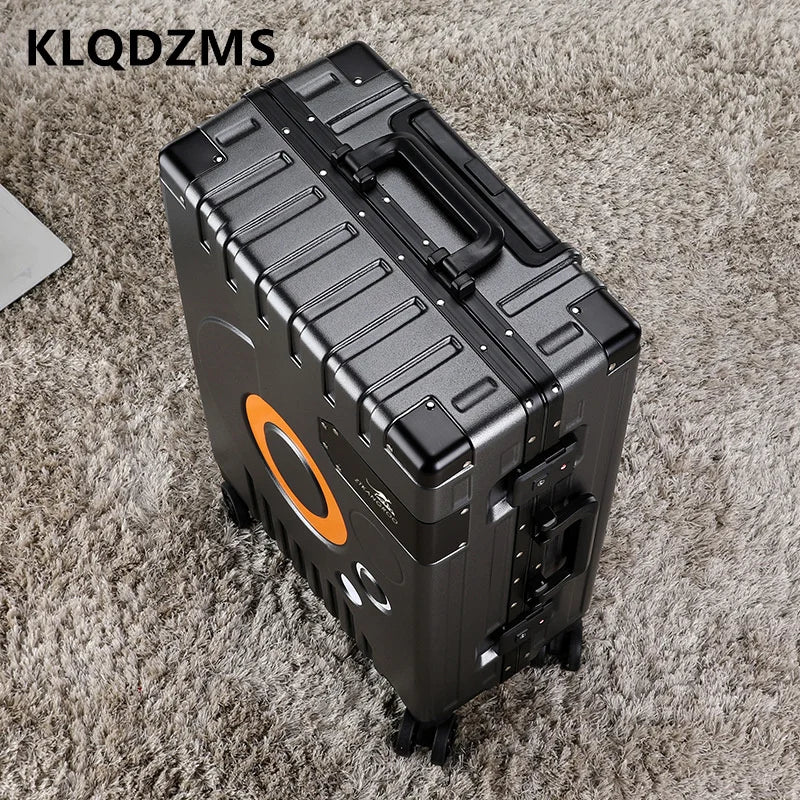 KLQDZMS 24"26"28"ABS + PC Suitcase Aluminum Frame Boarding Box 20 "22 Inch Men's Trolley Bags