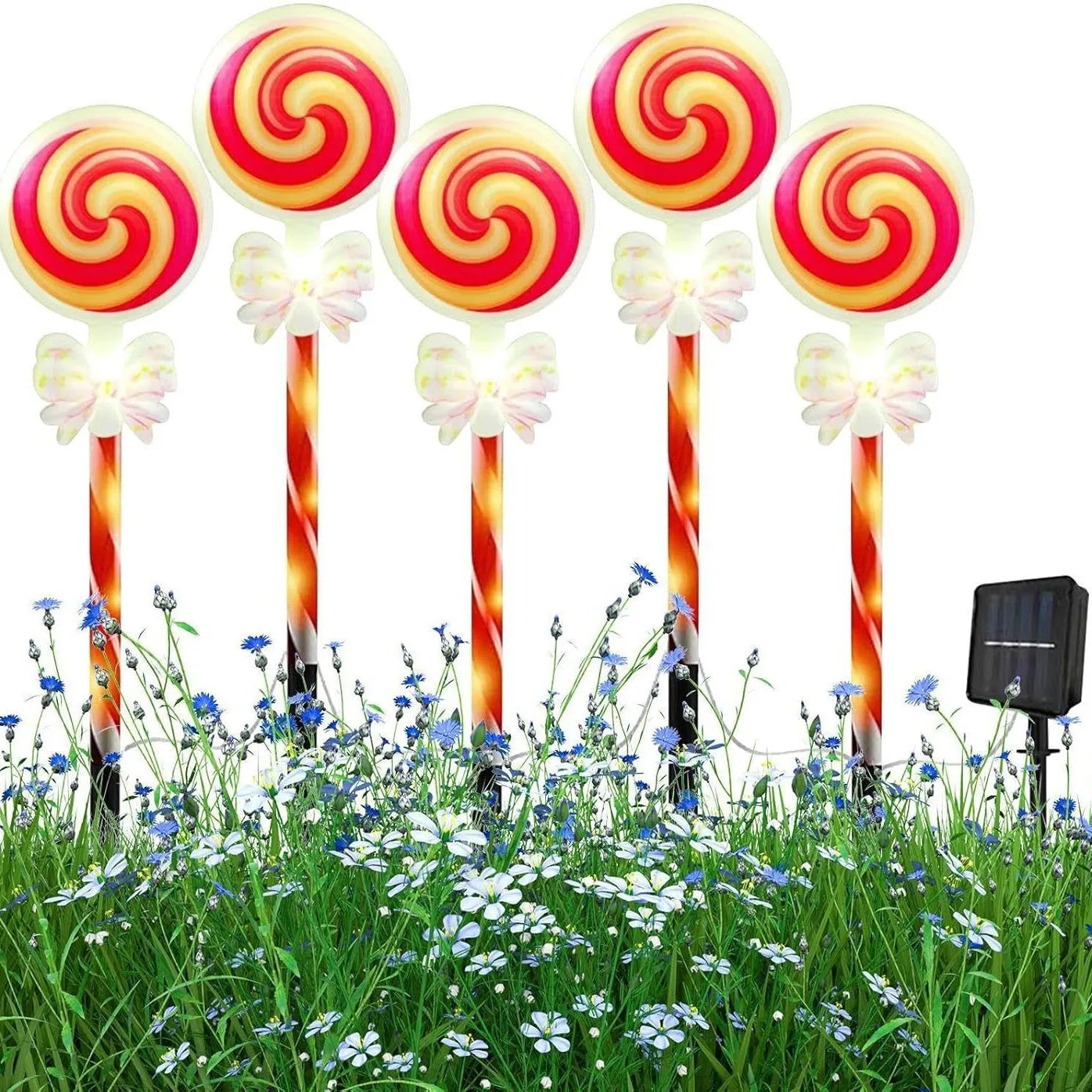 5pcs/set Outdoor Lawn Lights For Garden Christmas Snowmen Elk Solar Plug Lights For Courtyard Holiday Decoration