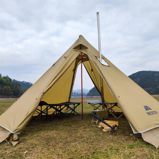 400PRO Camping Pyramid Teepee Tent Hight 2.2M Lightweight Outdoor Backpacking Winter Chimney Tent