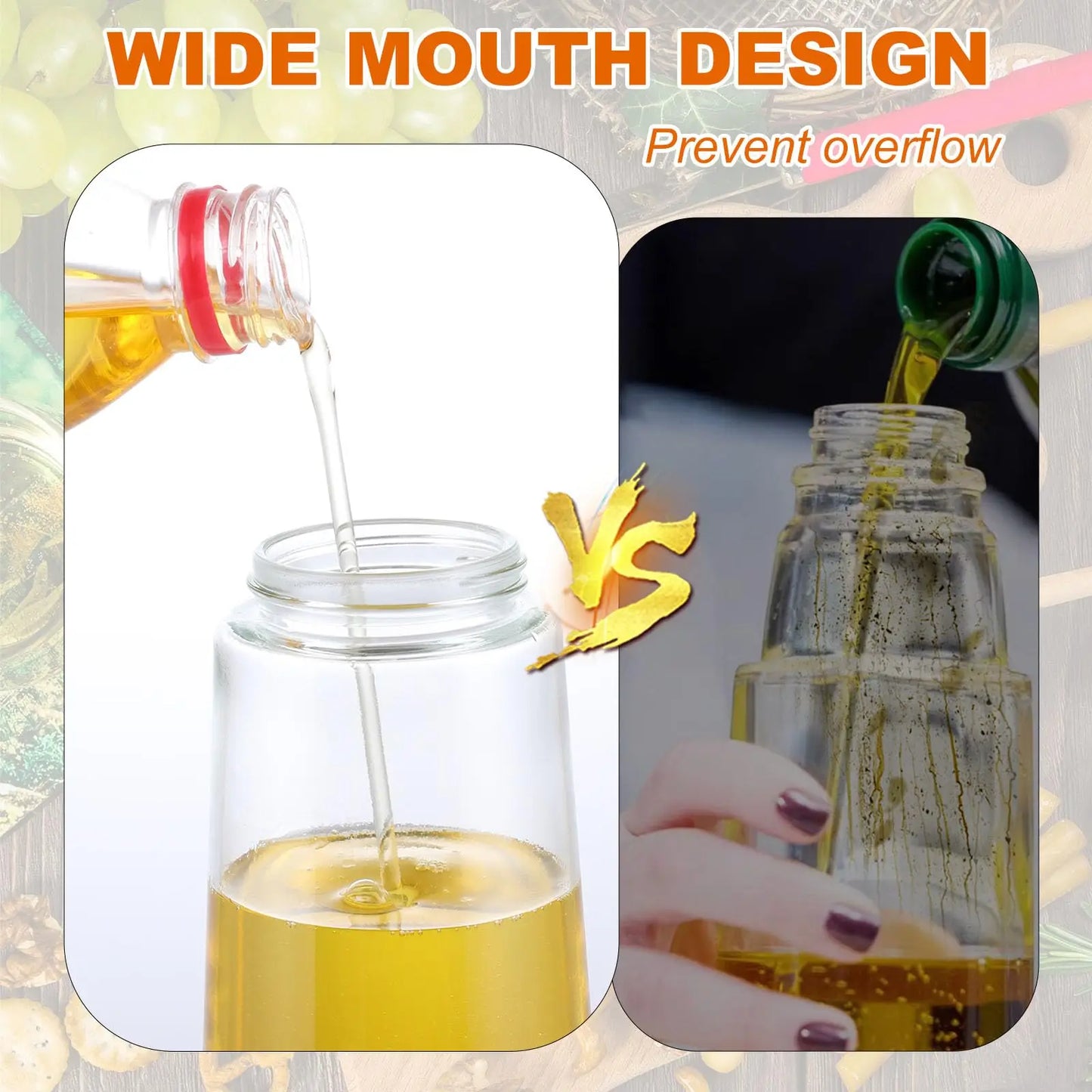 Kitchen Oil Spray Bottle Large Capacity Glass Oil Dispenser Dual-Use for Spraying Pouring Compatible