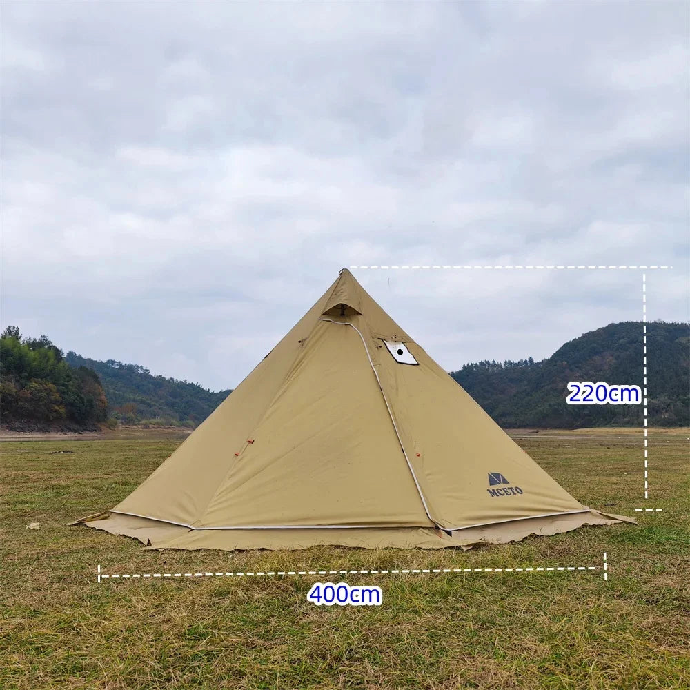 400PRO Camping Pyramid Teepee Tent Hight 2.2M Lightweight Outdoor Backpacking Winter Chimney Tent