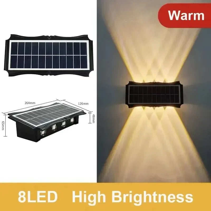 Solar Wall Lamp Outdoor LED Solar Light Waterproof 4/6/8LED Solar Powered Garden Decoration Lights