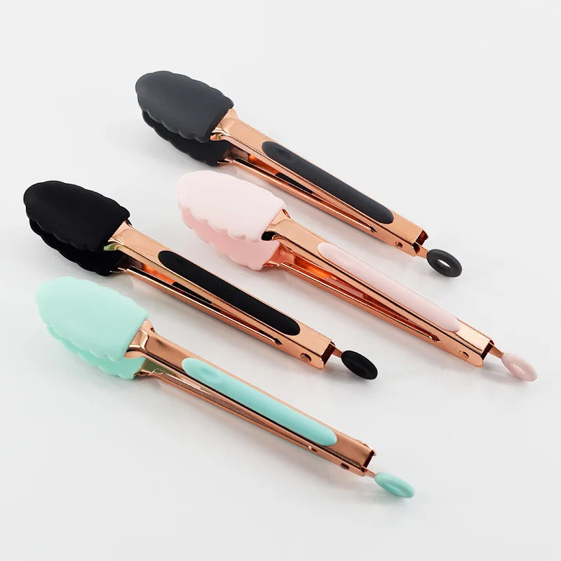 7/9 inch Small Silicone Clips Bread Barbecue tongs Steak Clip Food Clips BBQ Cooking Baking Salad Kitchen