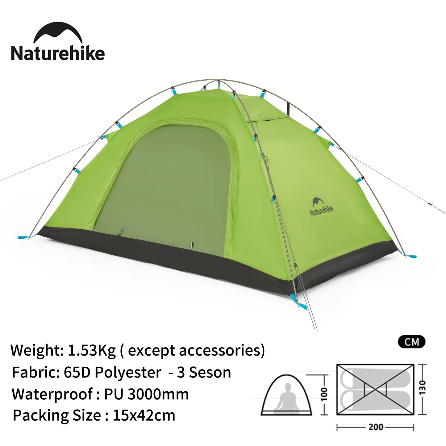Naturehike 2025 P Series Single Double Layer Ultralight Beach Tent Two-way Door and Window View Breathable