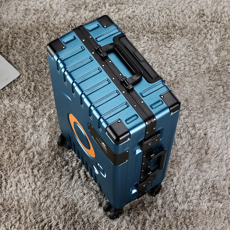 KLQDZMS 24"26"28"ABS + PC Suitcase Aluminum Frame Boarding Box 20 "22 Inch Men's Trolley Bags