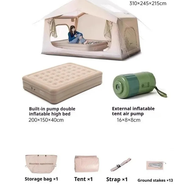 Quick Automatic Opening Inflatable Tent Two Bedrooms One Living Room Sandbeach Tents Large Space
