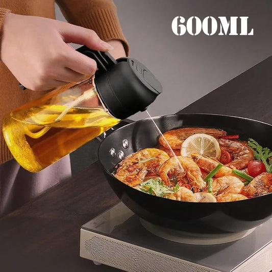 Kitchen Oil Spray Bottle Large Capacity Glass Oil Dispenser Dual-Use for Spraying Pouring Compatible