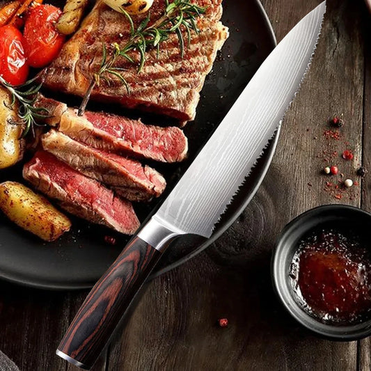 2025 New Bread knife 8-inch high hardness serrated 5CR15 stainless steel cake knife Kitchen cooking baking