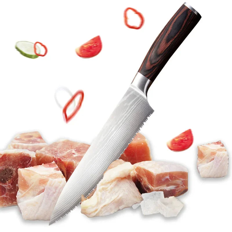 2025 New Bread knife 8-inch high hardness serrated 5CR15 stainless steel cake knife Kitchen cooking baking