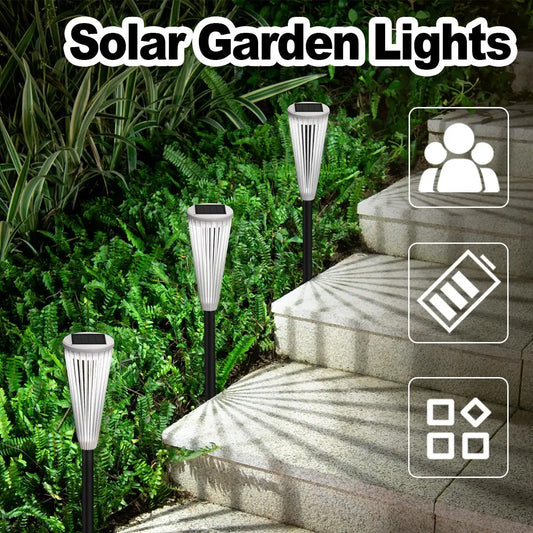Solar Pathway Lights Dual Color Lamp Outdoor Cool Stake Decor Off On Automatic Powered Light Driveway