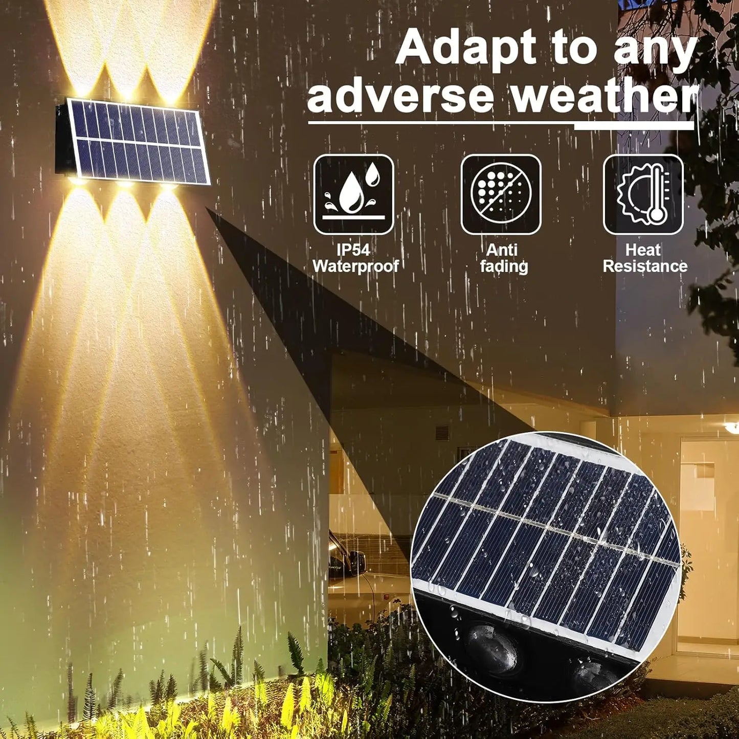 Solar Wall Lamp Outdoor LED Solar Light Waterproof 4/6/8LED Solar Powered Garden Decoration Lights