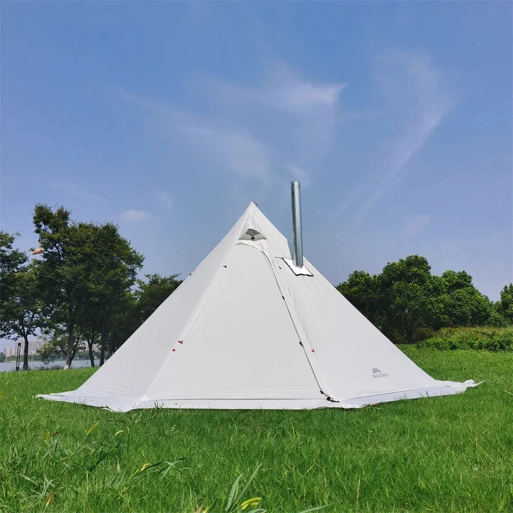400PRO Camping Pyramid Teepee Tent Hight 2.2M Lightweight Outdoor Backpacking Winter Chimney Tent