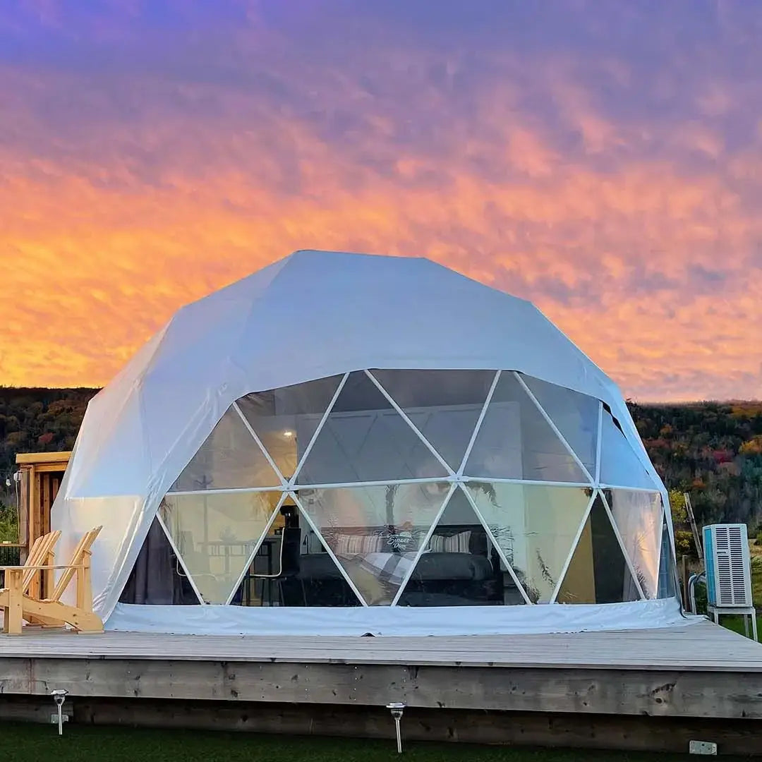 Geodesic Dome Manor greenhouse Tent Leisure Resort Vacation Outdoor Glamping Round Tent Transparent