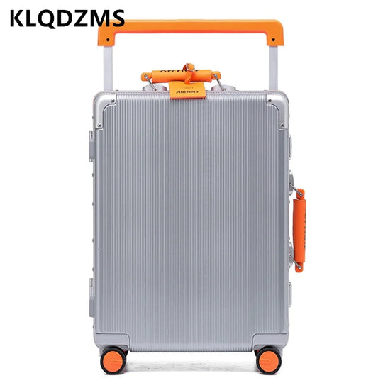 KLQDZMS 20"24"26"28 Inch Luggage High Quality Aluminum Frame Business Trolley Case Universal Wheel