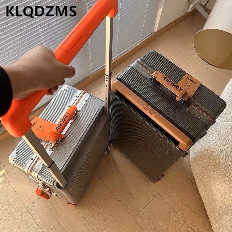 KLQDZMS 20"24"26"28 Inch Luggage High Quality Aluminum Frame Business Trolley Case Universal Wheel
