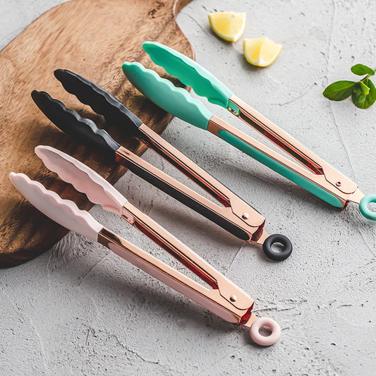 7/9 inch Small Silicone Clips Bread Barbecue tongs Steak Clip Food Clips BBQ Cooking Baking Salad Kitchen