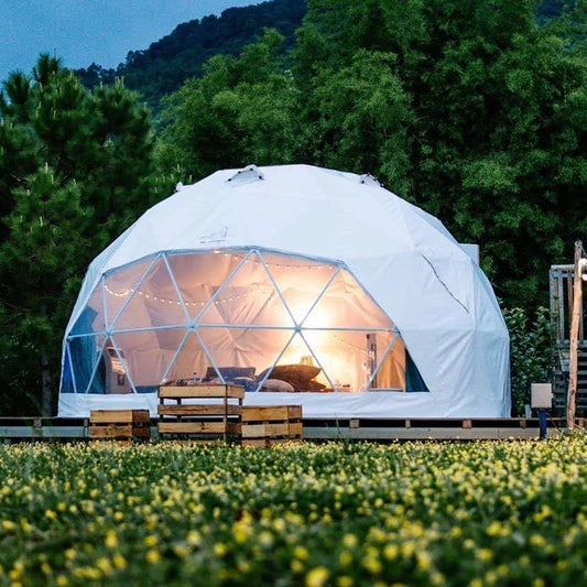 Geodesic Dome Manor greenhouse Tent Leisure Resort Vacation Outdoor Glamping Round Tent Transparent
